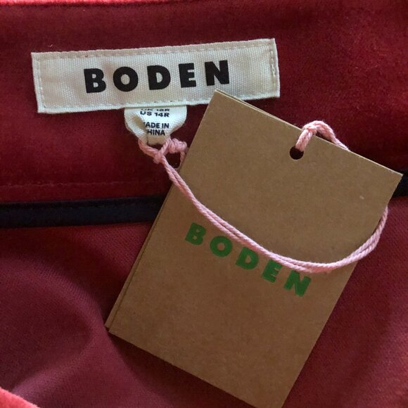 NWT Boden red liquorice velvet a-line midi skirt - Picture 6 of 7